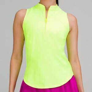Front-Zip Mockneck Tennis Tank Top